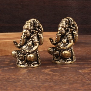 Estatua de Ganesha de Latón, Figura Decorativa para Mesa de Oficina u Hogar, Artesanía del Sudeste Asiático, Adorno Coleccionable - Product Image 3
