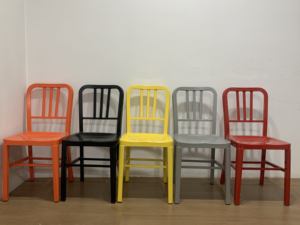 Modern Yellow Metal Bar Chair Contemporary Design Steady Frame Durable Water Resistant <b>Light</b> Weight for Home Bar Commercial Use - Product Image 2