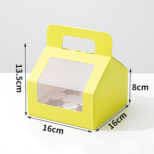 Lujo al por mayor logotipo personalizado y cuadrado tiramisú pastel rebanada para color boda 10 pulgadas 12 pulgadas con asa ventana pastel cajas - Product Image 1