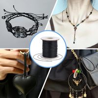 Cordon en coton ciré noir de 0,5 mm pour la fabrication de bijoux, 200 yards, fil durable pour bracelet, collier, perles de taille, macramé