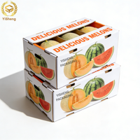Boîtes en carton ondulé personnalisées, imperméables, avec revêtement UV, pour l'expédition et l'affichage empilable de melons et pastèques