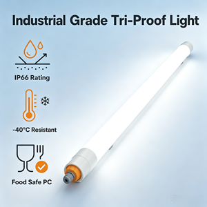 Lampe LED Tri-Proof Prix Usine 4ft 1.2m 36W 110lm/w Étanche Anti-Poussière pour Entrepôt Frigorifique Durée de Vie 50000H - Product Image 1