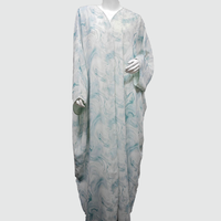 Doux et confortable bleu blanc marbre ouvert Abaya facile à porter coupe ample à manches longues fluide Maxi vêtements musulmans simple jolie couverture