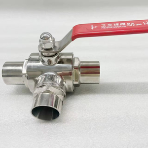 316L Stainless Steel Sanitary Pneumatic Welded 3PC Ball Valve for Water OEM Inch