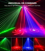 Mise à niveau 5-en-1 65W RGBW UV LED Stage Lights 96 Patterns Disco Ball UV Strobe avec DMX Sound Control 5-en-1 Laser Light for DJs