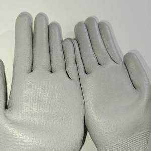 2025 Venta caliente carcasa de poliéster con guantes baratos recubiertos de Palma gris <span class=keywords><strong>PU</strong></span> - Product Image 2