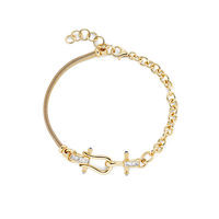 Gemnel Multi-usage Connecteur Breloque Fermoir Horsebit Baguette CZ Topaze Bleue en Argent 925 pour Bracelet, Collier, Bague, Composant de Bijoux DIY