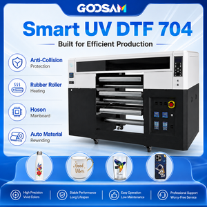 A1 UV DTF <b>Printer</b> 4 Head Crystal Label Sticker AB Film Roll to Roll White Ink Varnish Logo <b>Decal</b> Printing Machine - Product Image 1
