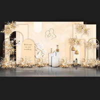 Kit de décoration de toile de fond de mariage personnalisé, arche bleue et blanche, panneau de fond complet, ensemble de décoration de scène pour réception de mariage