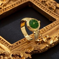 Montre-bague pour femme en pierre naturelle et alliage, bijoux de mode pour usage quotidien, 6 couleurs, vente en gros