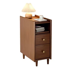 Solid <b>wood</b> bedside <b>table</b>, <b>small</b> and ultra-narrow living room bedroom bedside shelf, <b>small</b> bedside <b>table</b>, 20CM wall-mounted - Product Image 5