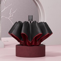 Parapluie manuel haut de gamme pour femme, noir, en tissu anti-choc, cadeau d'affaires, 8 baleines, protection solaire et pluie, double usage, résistant aux UV