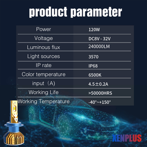 Xenplus Bóng Đèn Pha Led H7 Công Suất Cao Siêu Sáng Mới Nhất <span class=keywords><strong>F7</strong></span> 120W 24000Lm H11 H8 H9 - Product Image 6