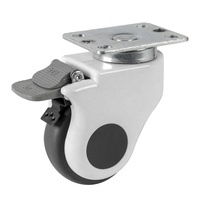 Roue pivotante médicale en caoutchouc thermoplastique TPR de 125 mm (5 pouces) avec frein, pour lit d'hôpital