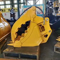 Godet à pouce haute résistance MONDE pour excavatrice avec entraînement hydraulique pour la préhension et le chargement de pierres brisées en carrière