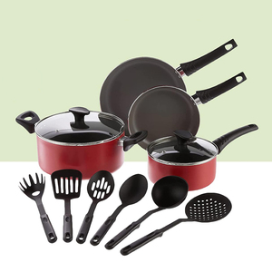 Ensemble de casseroles et poêles en céramique de haute qualité, modernes, avec poignées en bakélite, 12 pièces, en aluminium - Product Image 2