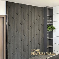 Panel Dinding 3D Motif Bulu dari Batu PU Artifisial untuk Vila, Hotel, Kafe, Panel Dinding Interior, Panel Dinding Fitur Interior