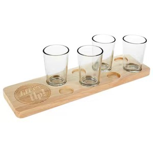 Accesorios para Bebidas: Bandeja de Madera Marrón Oscuro para Servir 4 Vasos de Cerveza con Pizarra para <span class=keywords><strong>Erdinger</strong></span> de Russia Abbey's - Product Image 6