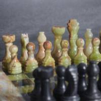 Jeu d'échecs en marbre Onyx vert naturel cadeau fait à la main jeu d'échecs en marbre jeu de société jeu de voyage de fête Ajedrez luxe