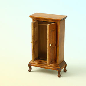 1:16 DIY juguete estilo europeo Simple dos puertas bolsillo armario muebles de madera modelo accesorios para casa de muñecas jugar - Product Image 3