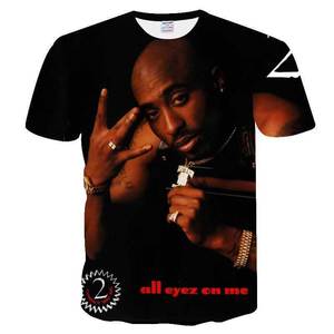 Spedizione Gratuita 2022 Nuovo Design Vendita Calda T-Shirt Casual con Stampa Digitale <span class=keywords><strong>2Pac</strong></span>, Fornitore Cinese di T-Shirt 3D - Product Image 3