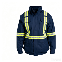 Veste de sécurité réfléchissante ignifuge 100% coton, manteau de travail d'hiver antistatique, veste bomber haute visibilité EPI
