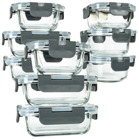 Boîte alimentaire hermétique en verre borosilicate personnalisée pour cuisine et articles ménagers, avec couvercle verrouillable et étiquette, idéale pour bébé