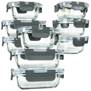 Mini caja de vidrio de borosilicato alto personalizada para cocina y hogar, contenedor de comida para el almuerzo, tapa de bloqueo, etiqueta hermética, cajón para bebés - Product Image 1