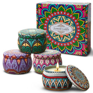 Oshine Lot de 4 bougies parfumées Mandala pour la chambre à coucher, le salon et la salle de bain - Product Image 2