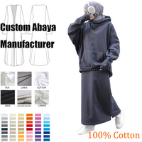 Ensemble 2 pièces personnalisé en coton, sweat-shirt et jupe oversize, collection automne-hiver, pour femmes musulmanes, grandes tailles, vêtements islamiques