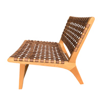 Chaise longue moderne en bois massif pour extérieur, rotin en corde pour patio d'hôtel tissé pour la relaxation dans le salon