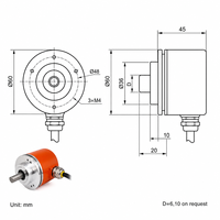 Encodeur Absolu à Arbre Solide Compact AMS58 SSI 21 bits Monocycle 10-30VDC MODBUS Applications Imprimantes Haute Précision
