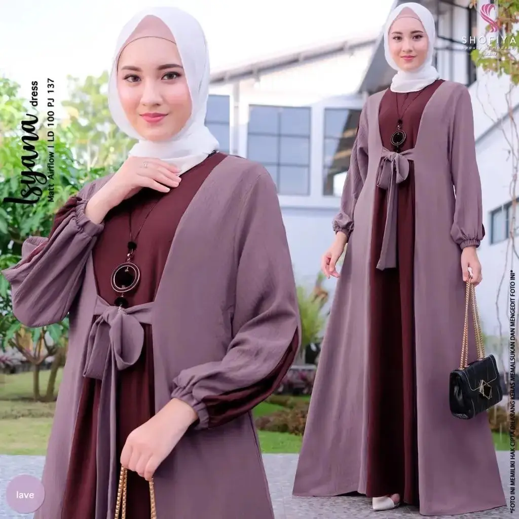 Muslim Hui Women's Dress Middle Eastern Women Dress Long Skirt Abaya Matching Color Lace-up Waist Long Sleeve Adults Islam