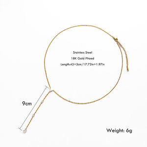 Водонепроницаемое ювелирное изделие YF5244: кулон-подвеска из нержавеющей стали с позолотой 18K PVD, в форме капли, с цирконием <span class=keywords><strong>5</strong></span>А (CZ), минималистичный дизайн, с кисточкой. - Product Image 6