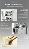 Machine automatique à raviolis motorisée, machine à faire des gyozas, samosas, empanadas, multifonction, en acier inoxydable de qualité alimentaire, haute performance