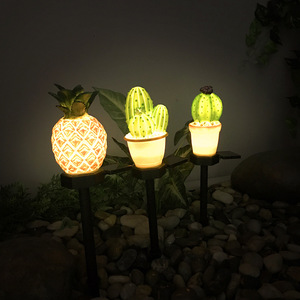Solar Garden <b>Lights</b> Cactus <b>Pineapple</b> Led Outdoor Waterproof Solar Powered Decorative Lawn Stake <b>Light</b> - Product Image 1