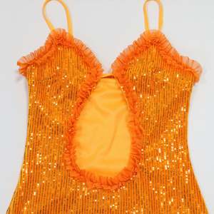 Abito da <span class=keywords><strong>Donna</strong></span> con Paillettes e Volant in 4 Colori, Mini Abito Aderente con Aperture Luccicanti per Feste, Taglie S-2XL - Product Image 3