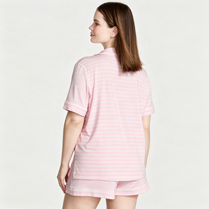 Conjunto de Pijamas de Moda para Mujer de Talla Grande, Cintura Elástica, Manga Corta, 100% Fibra de Bambú, Ropa de Dormir Suave - Product Image 2