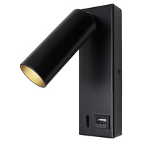 Applique murale LED moderne 3W pour la maison Lampe de chevet réglable par USB Corps multifonctionnel en aluminium pour une utilisation en intérieur pour les hôtels