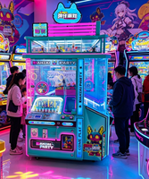 Jeu d'arcade Plinko 4 joueurs Penny Party - Machine hybride de rédemption de billets et de distribution de prix avec fonction de loterie LED