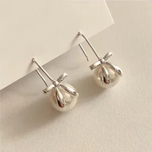 VIANRLA 925 Sterling Silver Jewelry Shell Bead Bow Earrings 18k Gold Plated Earring For Women Dropshipping Wholesale
