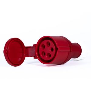 Base di collegamento 3P+N+T, colore rosso, 16A, 380V, ideale per impianti elettrici, realizzata in materiali - Product Image 1