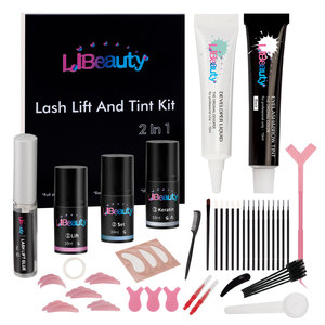 Kit de <span class=keywords><strong>rehaussement</strong></span> et teinture de cils végétalien en gros pour la maison, DIY, avec logo personnalisé, kit de teinture hybride pour cils, teinture liquide pour cils - Product Image 1