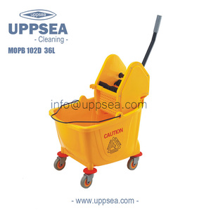 Serpillière commerciale <span class=keywords><strong>avec</strong></span> <span class=keywords><strong>seau</strong></span> à pression latérale, jaune, 33 pieds, 8 gallons, pour femme - Product Image 5