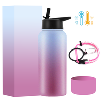 Bouteille d'eau en acier inoxydable de haute qualité avec cordon, couleur personnalisée, garde au froid 24h, toutes saisons, pour la randonnée et les excursions en plein air