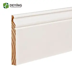 Rodapié de MDF imprimado blanco, moldeado de placa base para decoración de suelo