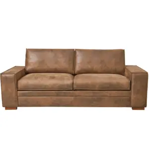 Mi Casa Industrial Style Couch Vintage Leather PU Sofa Living Room Furniture