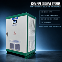 Onduleur triphasé 30 kW à écran LCD, onde sinusoïdale pure, transformateur biphasé 120/240 V, basse fréquence, haute efficacité