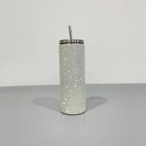 Copas de paja de diamantes de imitación de leopardo arcoíris <span class=keywords><strong>azul</strong></span> negro de 20oz con aislamiento al vacío de doble pared - Product Image 6