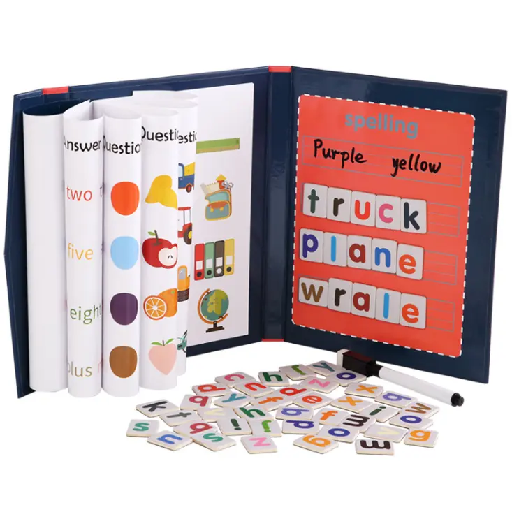 Rompecabezas del alfabeto inglés para niños, juguete educativo para aprendizaje cognitivo, con clip, juego de escritura magnética